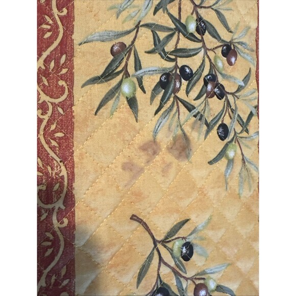 L'Ensoleillade Cotton Quilted Placemat olive made in france set of 6 - Picture 4 of 7